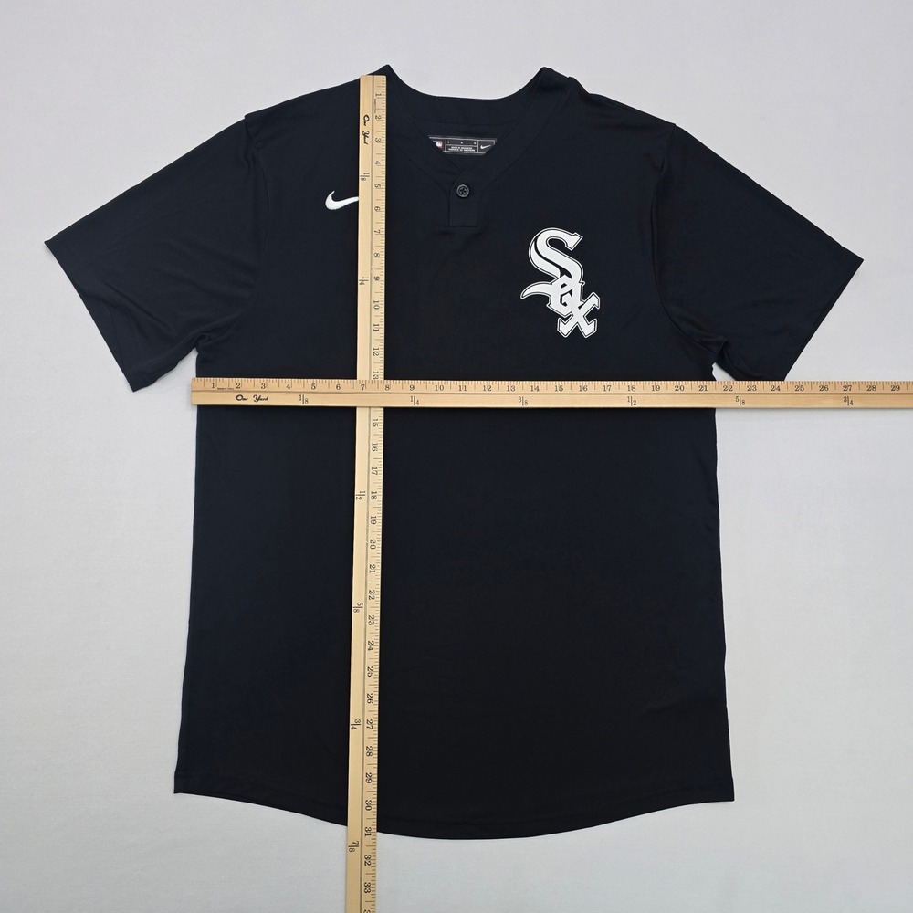 Nike Chicago White Sox MLB Henley Practice Jersey Mens Large Black Short Sleeve - Picture 6 of 11